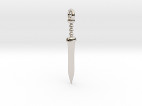 Roman Gladius Sword Pendant/Keychain in Rhodium Plated Brass
