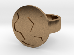 Soccer Ball Ring in Natural Brass: 8 / 56.75