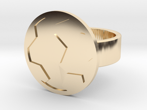 Soccer Ball Ring in 14k Gold Plated Brass: 8 / 56.75