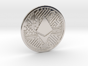 Ethereum (2.25 Inches) in Rhodium Plated Brass