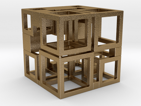 Perfect Cubed Cube Frame 41-20-1 in Polished Gold Steel