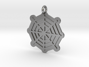 Spider Web Pendant in Natural Silver