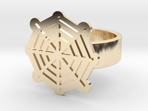 Spider Web Ring in 14k Gold Plated Brass: 8 / 56.75