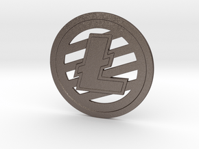 Litecoin (2.25 Inches) in Polished Bronzed Silver Steel