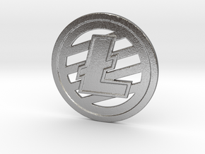 Litecoin (2.25 Inches) in Natural Silver