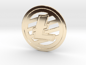 Litecoin (2.25 Inches) in 14k Gold Plated Brass