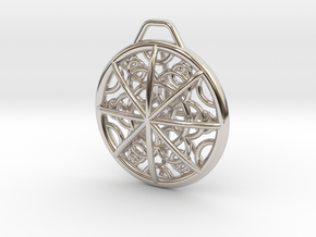 Circles 3D in Rhodium Plated Brass