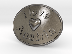 I Love Austria Belt Buckle in Polished Nickel Steel