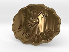 I Love Vienna Belt Buckle in Polished Bronze