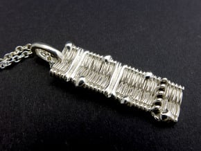 Cell Membrane Pendant - Science Jewelry in Polished Silver