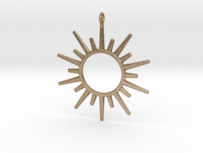 Sun Rays Pendant in Polished Gold Steel