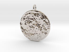 Moonscape Pendant in Rhodium Plated Brass