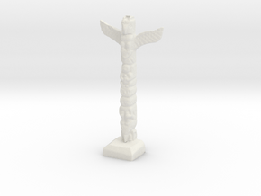 HO Scale Totem Pole in White Natural Versatile Plastic