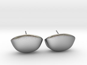 Cup Earring Pair  in Natural Silver