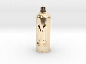 Spray Can Pendant in 14k Gold Plated Brass