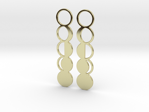 Moon Phase Earrings in 18k Gold Plated Brass