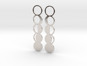 Moon Phase Earrings in Rhodium Plated Brass