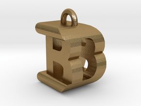 3D-Initial-BD in Polished Gold Steel