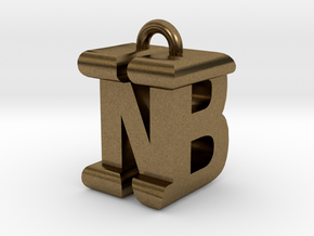 3D-Initial-BN in Natural Bronze