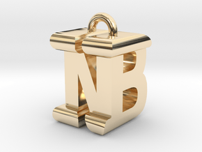 3D-Initial-BN in 14K Yellow Gold