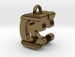 3D-Initial-CH in Polished Bronze