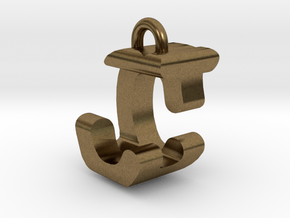 3D-Initial-CJ in Natural Bronze