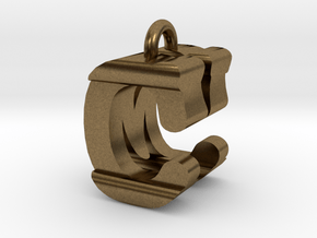 3D-Initial-CM in Natural Bronze