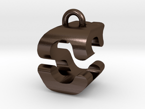 3D-Initial-CS in Polished Bronze Steel