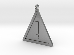 Warning Sign Pendant in Natural Silver