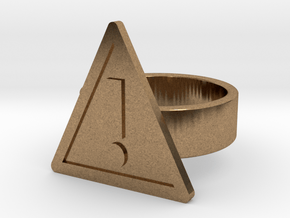 Warning Sign Ring in Natural Brass: 8 / 56.75