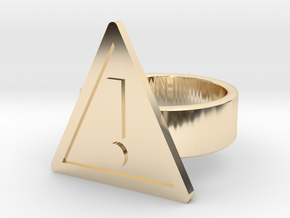 Warning Sign Ring in 14k Gold Plated Brass: 8 / 56.75