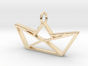 Paper Boat Pendant in 14K Yellow Gold