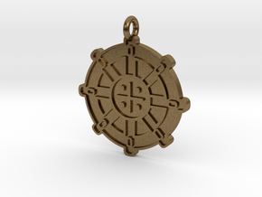 Wheel Of Dharma Pendant in Natural Bronze