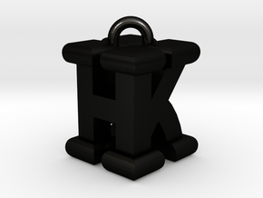3D-Initial-HK in Matte Black Steel