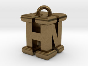 3D-Initial-HN in Natural Bronze