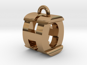 3D-Initial-HO in Polished Brass