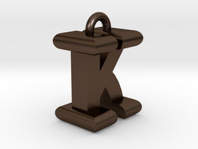 3D-Initial-IK in Polished Bronze Steel