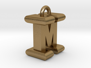 3D-Initial-IM in Polished Gold Steel