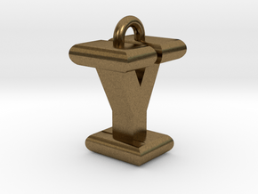3D-Initial-IY in Natural Bronze