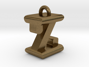 3D-Initial-IZ in Natural Bronze