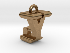 3D-Initial-JY in Natural Brass