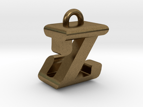 3D-Initial-JZ in Natural Bronze