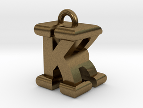 3D-Initial-KR in Natural Bronze