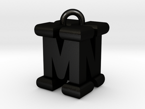 3D-Initial-MN in Matte Black Steel