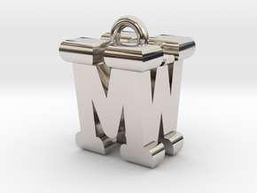 3D-Initial-MW in Rhodium Plated Brass