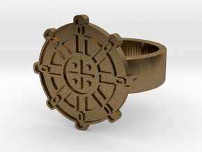 Wheel Of Dharma Ring in Natural Bronze: 8 / 56.75