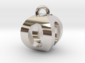 3D-Initial-OO in Rhodium Plated Brass