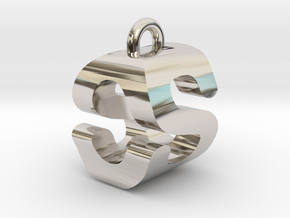 3D-Initial-OS in Rhodium Plated Brass