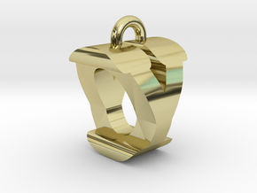 3D-Initial-OY in 18k Gold Plated Brass