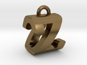 3D-Initial-OZ in Natural Bronze